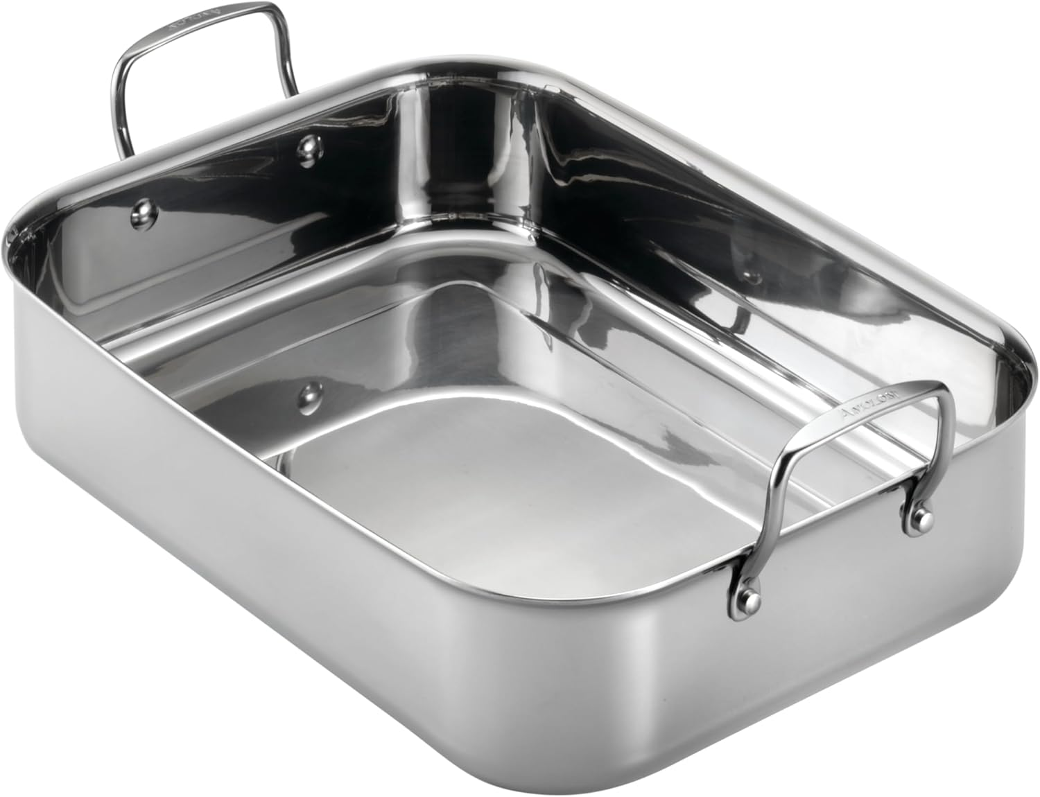 Anolon Tri-Ply Clad Stainless Steel 17-Inch by 12-1/2-Inch Large Rectangular Roaster with Nonstick Rack image number 6