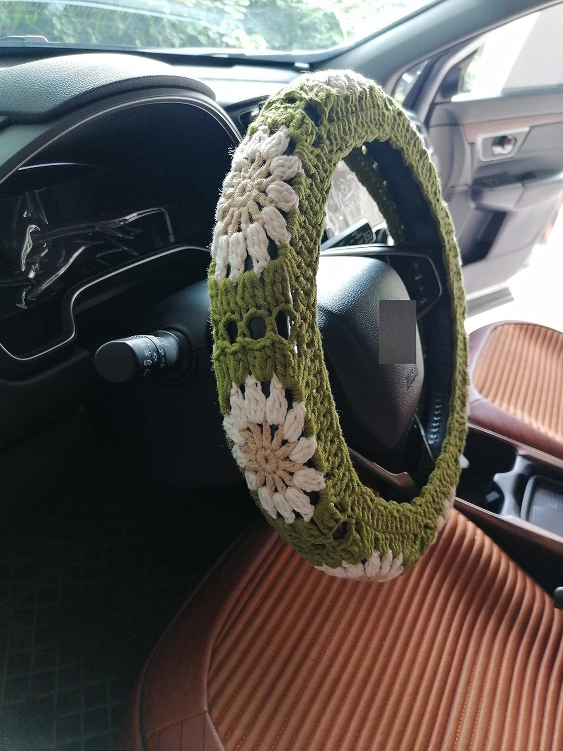 Handmade Crochet Sunflower Crochet Steering Wheel Cover for Women Girl image number 2