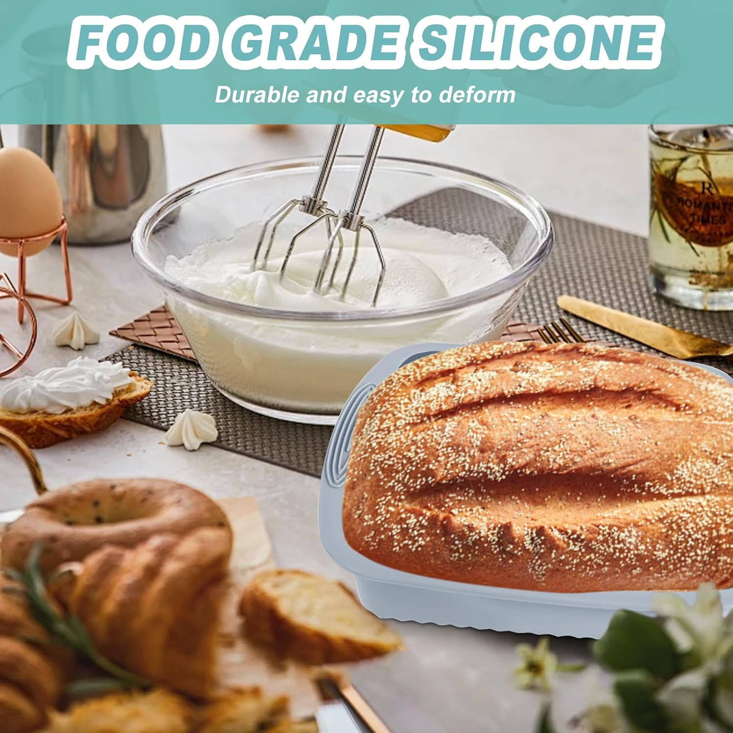 30Pcs Silicone Bakeware Set Including Baking Pan Silicone Cake Mold Baking Sheet Donut Pan Silicone Muffin Pan Cake Pan and 24 Silicone Cupcake Mold Baking Cup Heat Resistant Bakeware Tools Kit (Gray)