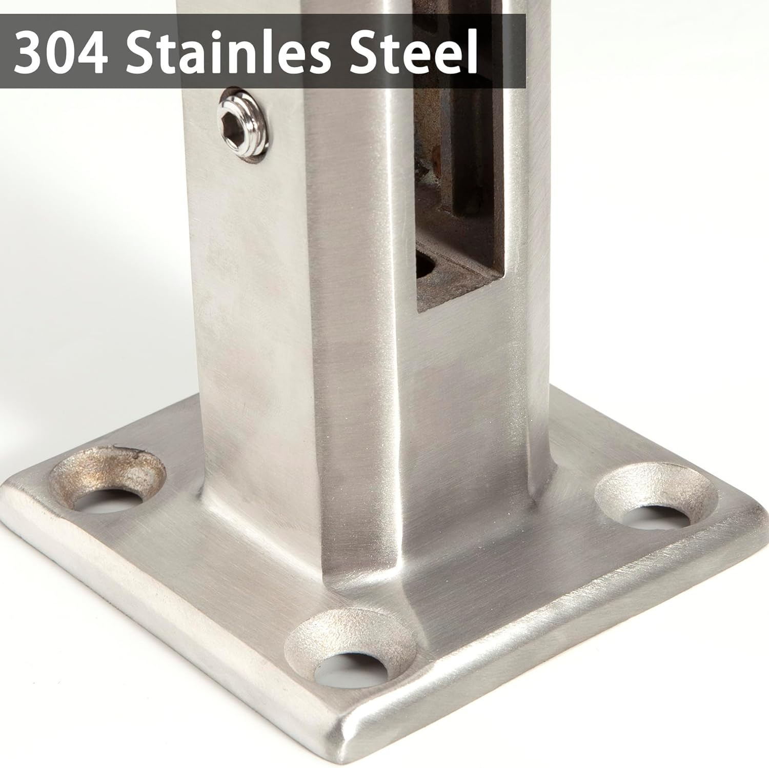 2Pieces Glass Railing Clamp for 10Mm 12Mm 304 Stainless Steel Spigot Clip Heavy Duty Sliver Square Holder for Fence Swimming Pool Courtyard Balcony Stairs (1/2In 3/8In Glass) image number 5