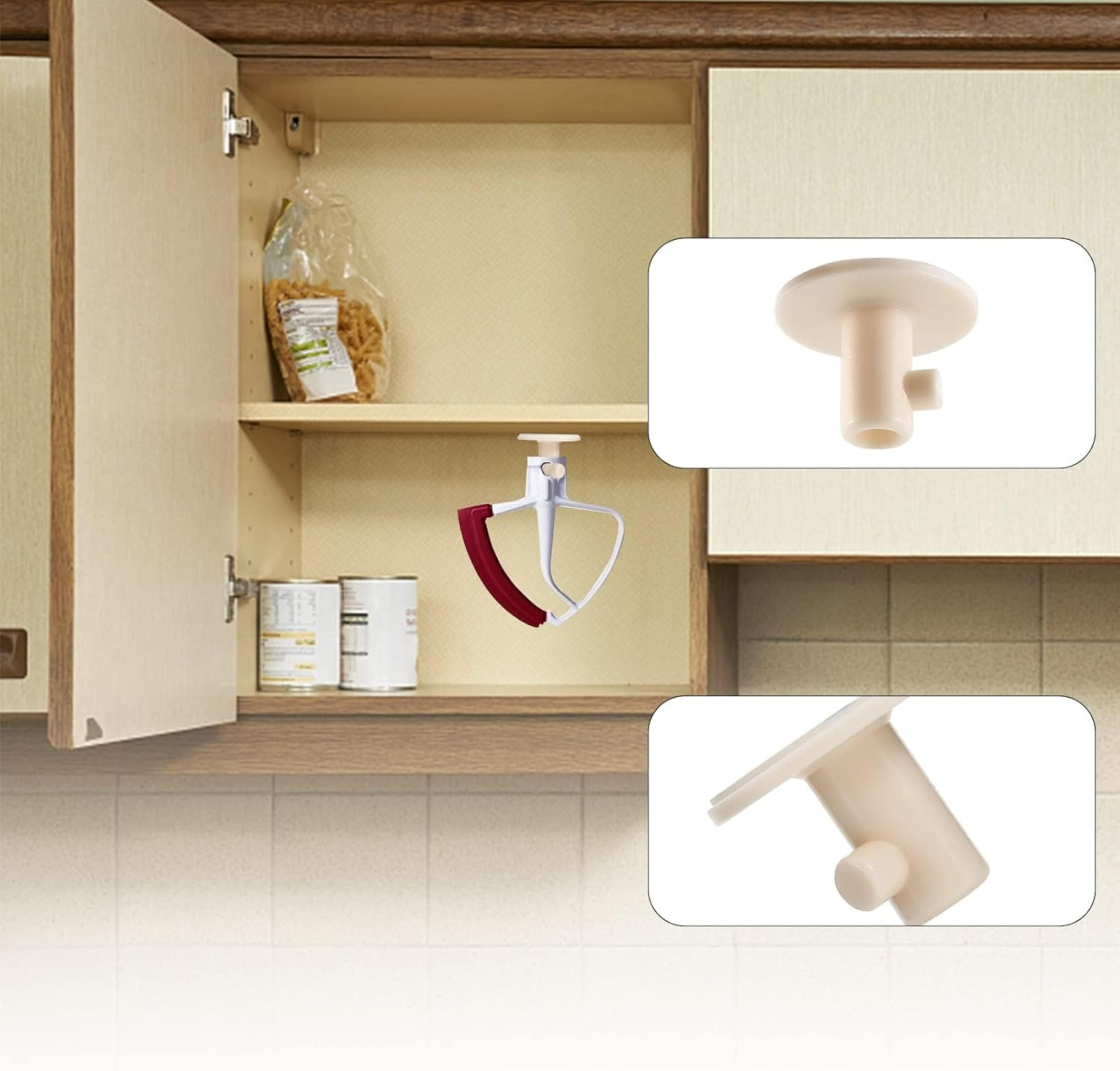 JDFHFGB 4 Pack Stand Mixer Attachment Holder, Compatible with Kitchenaid Mixers, Organizer for Flat Beater, Flex Edge, Dough Hook & Wire Whip image number 1