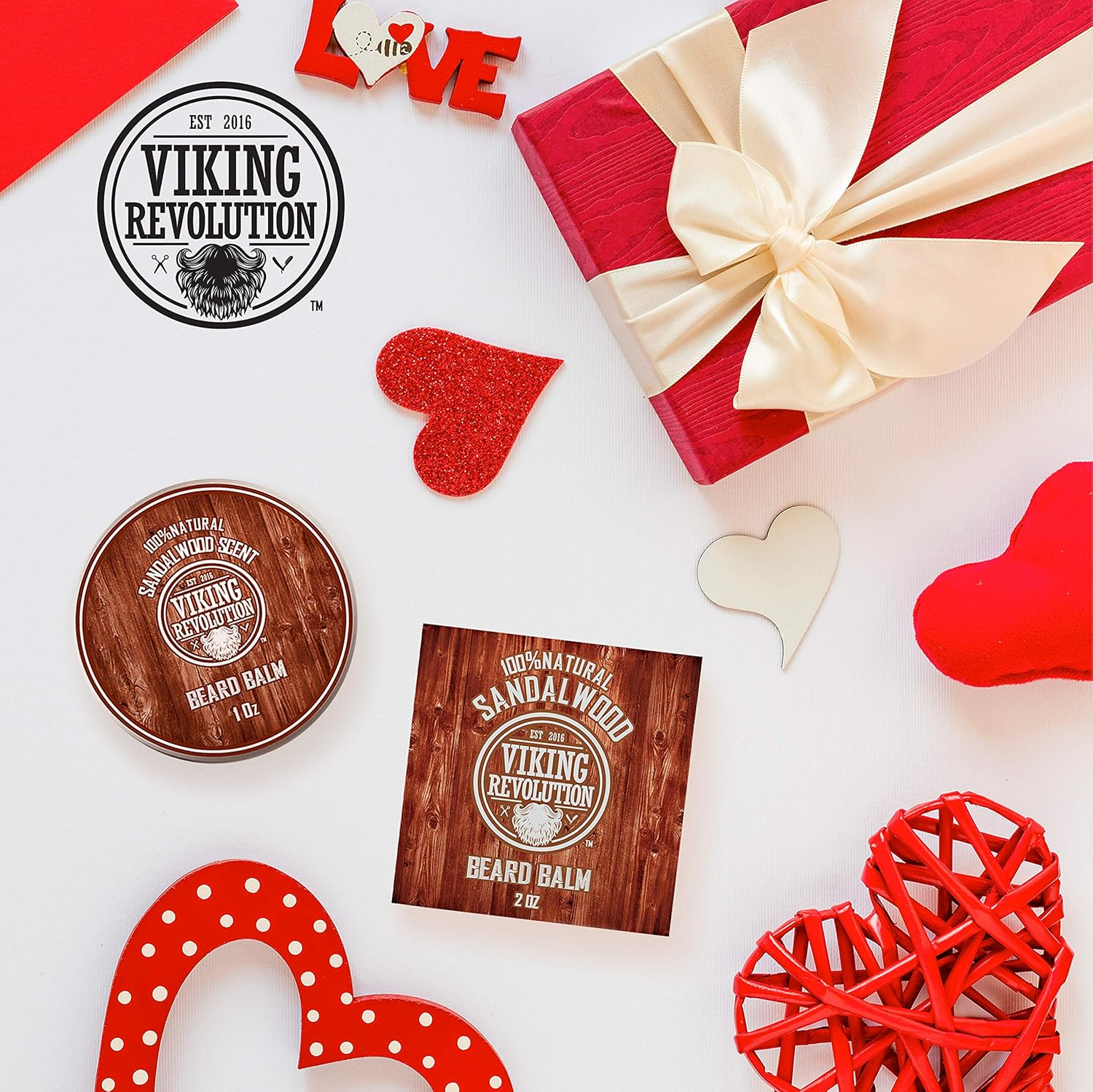 Viking Revolution - Beard Balm - Argan & Jojoba Oils - Styles, Strengthens & Softens - Gifts for Men - Sandalwood - 57 G image number 4