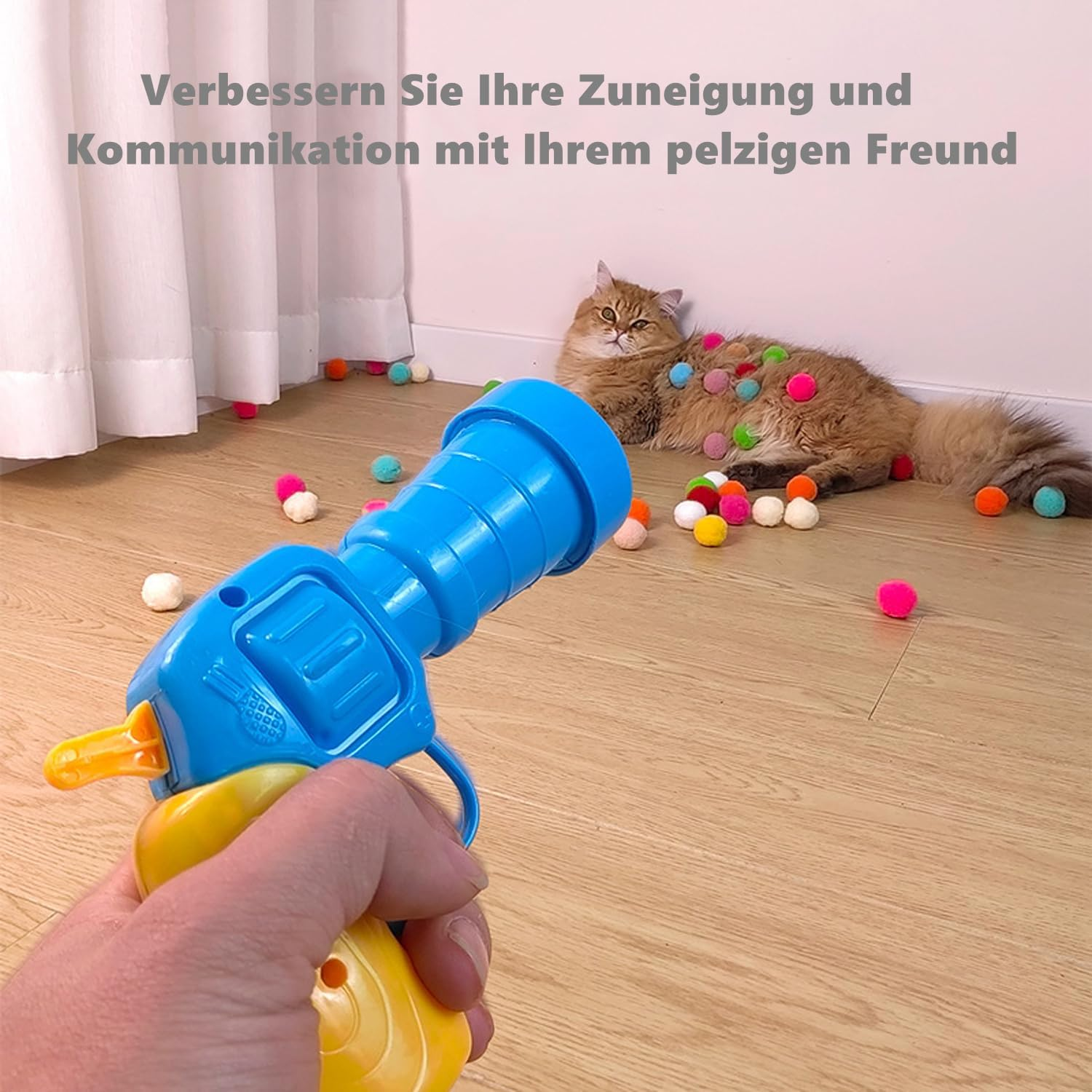 Norhogo Pack of 50 Cat Toy Balls with Cat Toy Launcher, Interactive Toy, Funny Cat Toys for Cats and Kittens, Toy for Indoor Pets, Cats, Dogs, Random Colour image number 4