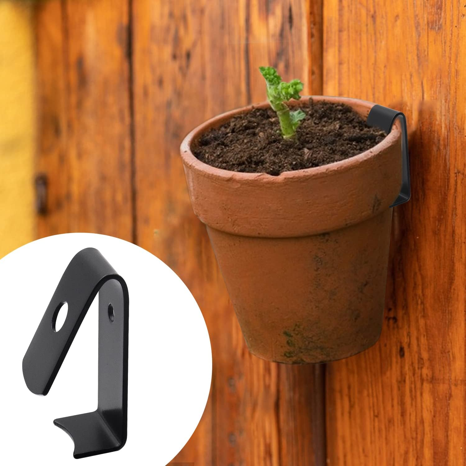 XKT 10 Pack Plant Pot Latch Hangers, Holds 3.5" to 8" Standard Terra Cotta Clay Flower Pot (Black) image number 6