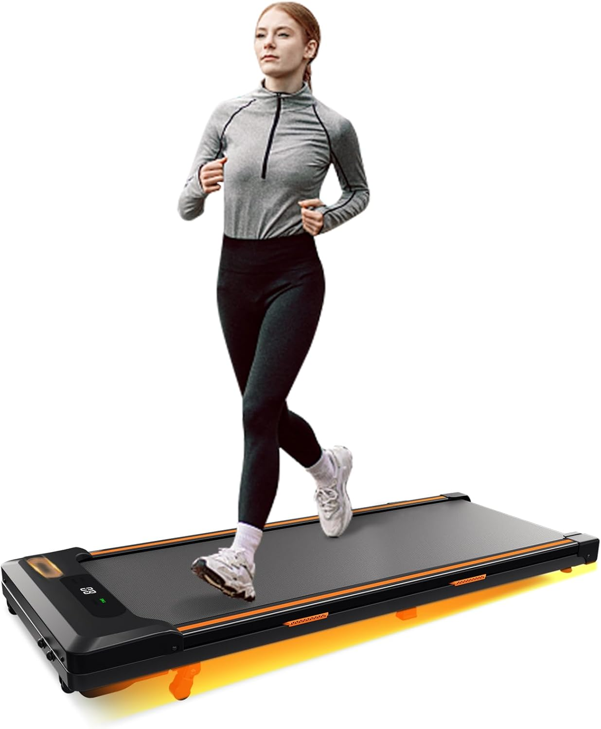 AIRHOT Walking Pad Treadmill, 2 in 1 for Walking and Jogging, Portable under Desk Tradmill with Remote Control Lanyard & Incline for Home/Office, 2.5HP Low-Noise Desk Treadmil in LED Display