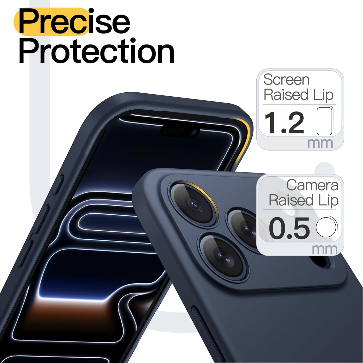 Jetech Case for Iphone 17 Pro Max 6.9-Inch, Camera Lens Full Protection, Soft TPU Protective Phone Cover with Matte Finish, Shockproof (Dark Blue) image number 7