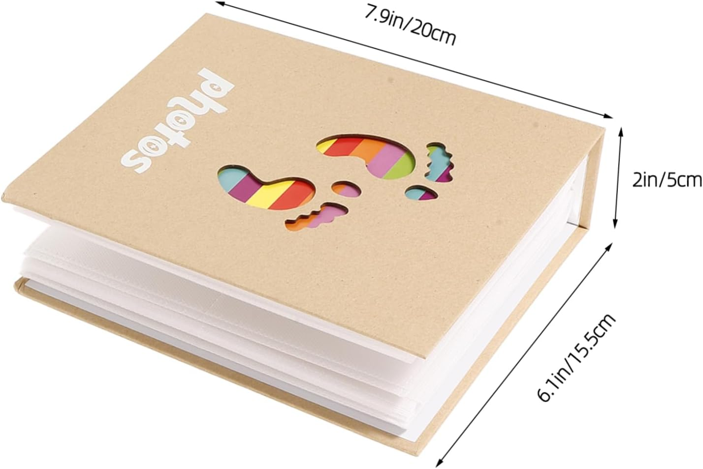 2Pcs Photo Album for Girl Boy Durable Keepsake Insert for Photos Adorable Design for Recording Growth image number 4