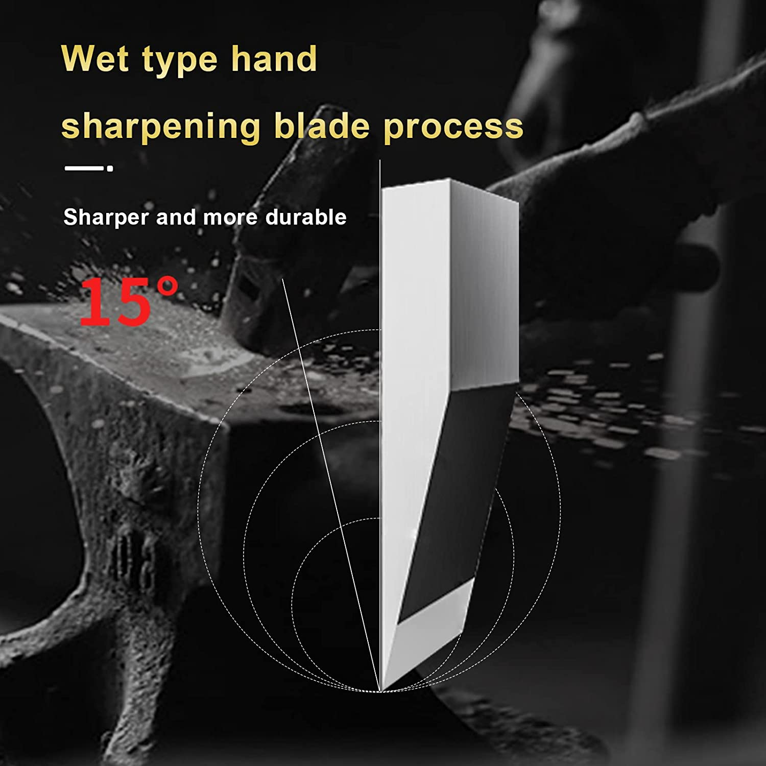 TJ POP Lightweight Meat Cleaver Knife 7.16 Inch, Ultra Sharp Chinese Chef'S Knives, Full-Tang Vegetable Cleaver Chinese Kitchen Knife, Stainless Steel Blade Thickness 2.1 Mm, TJ SEGA Series TC17068 image number 1