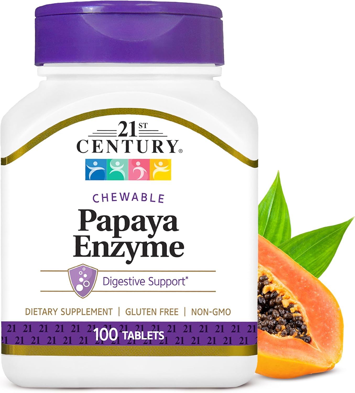 21St Century Papaya Enzyme Chewable Tablets, 100 Count image number 4