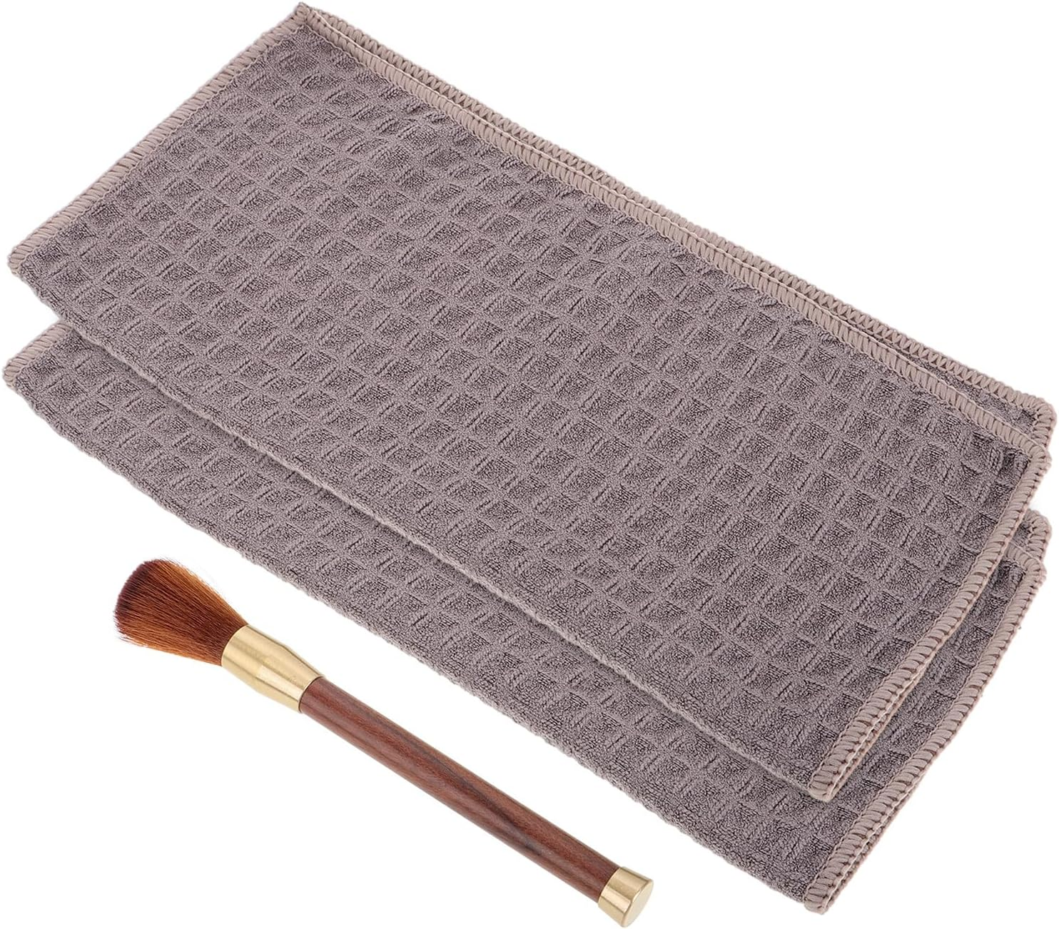 Ipetboom Espresso Machine Cleaning Brush Kit with 2 Multipurpose 30X30Cm Coffee Cleaning Cloths and Rosewood Handle for Coffee Grinder and Espresso Maker Accessories image number 1