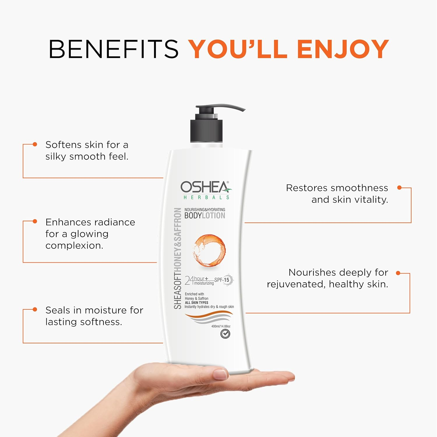 Oshea Herbals Sheasoft Honey & Saffron Body Lotion image number 3