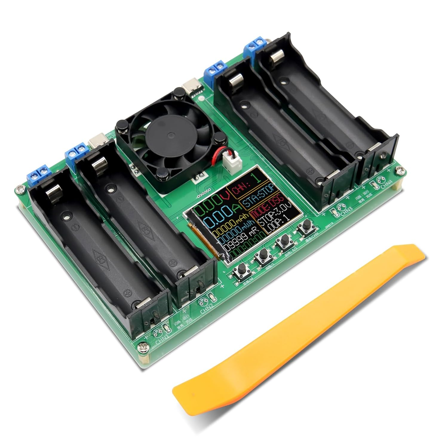 Battery Capacity Tester 18650 with Digital Display, 4 Channel 18650 Battery Capacity Internal Resistance Tester Type-C Interface 4 Charging and 4 Discharge for Lithium Battery image number 6