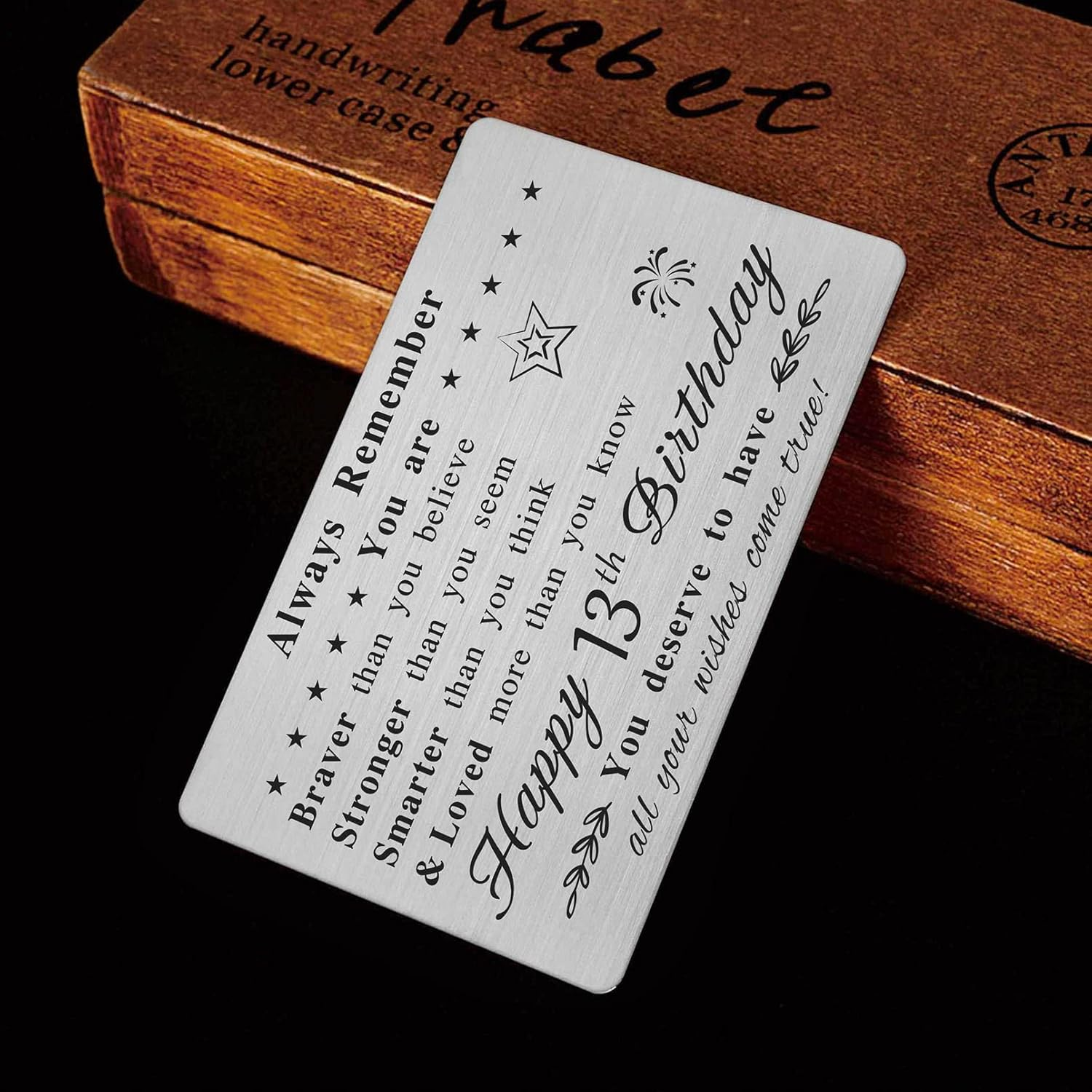 Happy 13Th Birthday Card - You Are Loved More than You Know - 13 Year Old Birthday Gifts for Boys Girls, Personalised Engraved Wallet Card image number 2