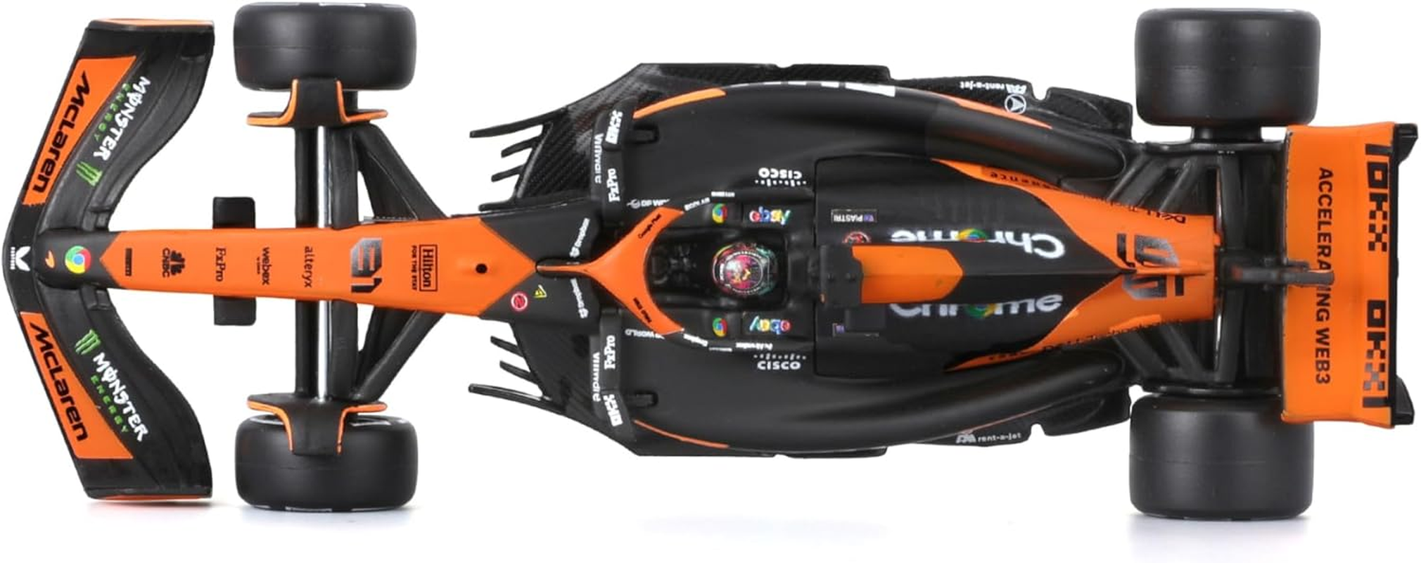 Bburago 1:43 2024 Race Mclaren MCL38 with Helmet, Piastri #81 image number 6