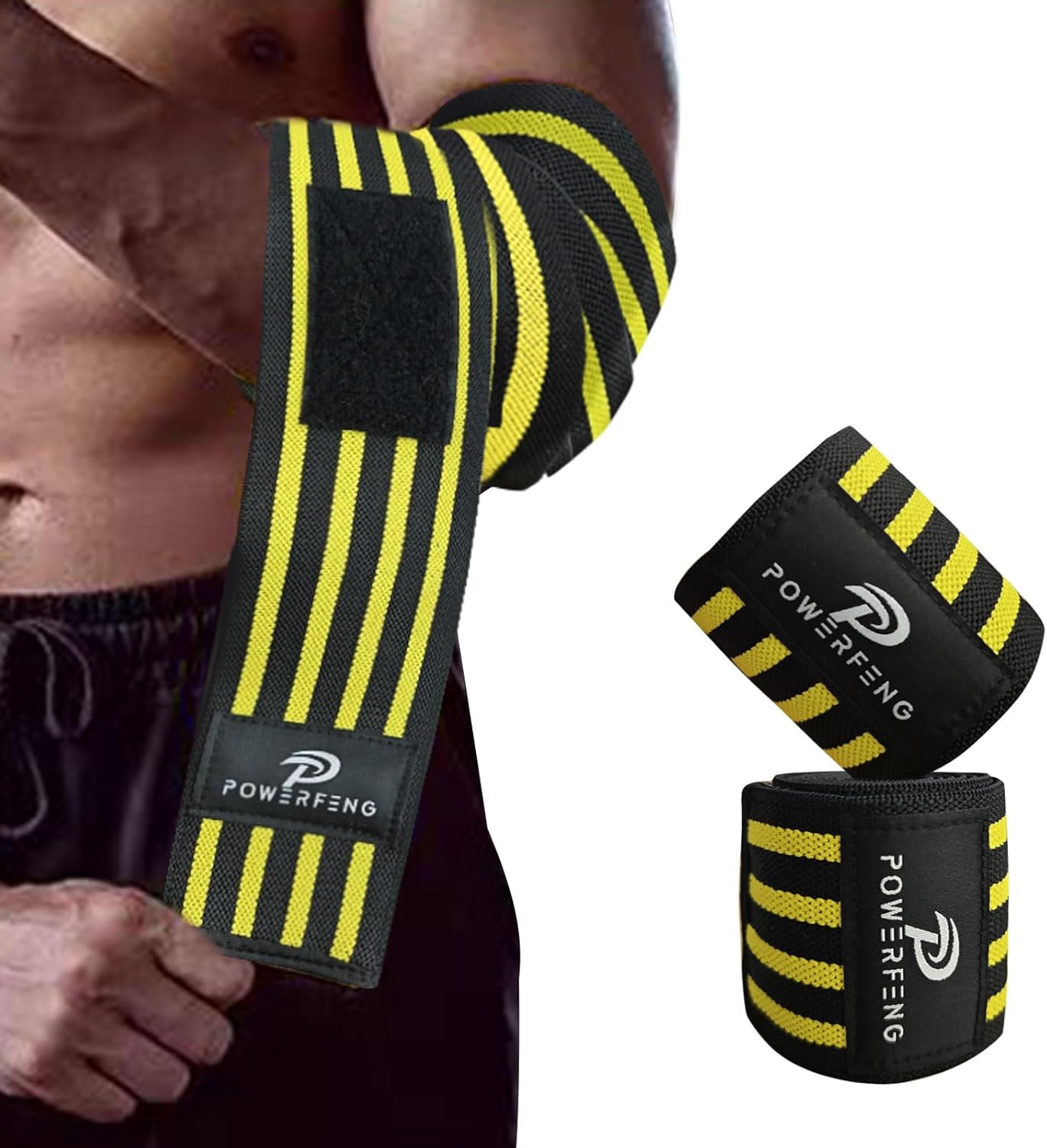 Elbow Wraps for Weightlifting：Elbow Sleeve Support for Bench Press, Cross Training & Powerlifting - Elbow Straps for Weightlifting Gym Men Women image number 3