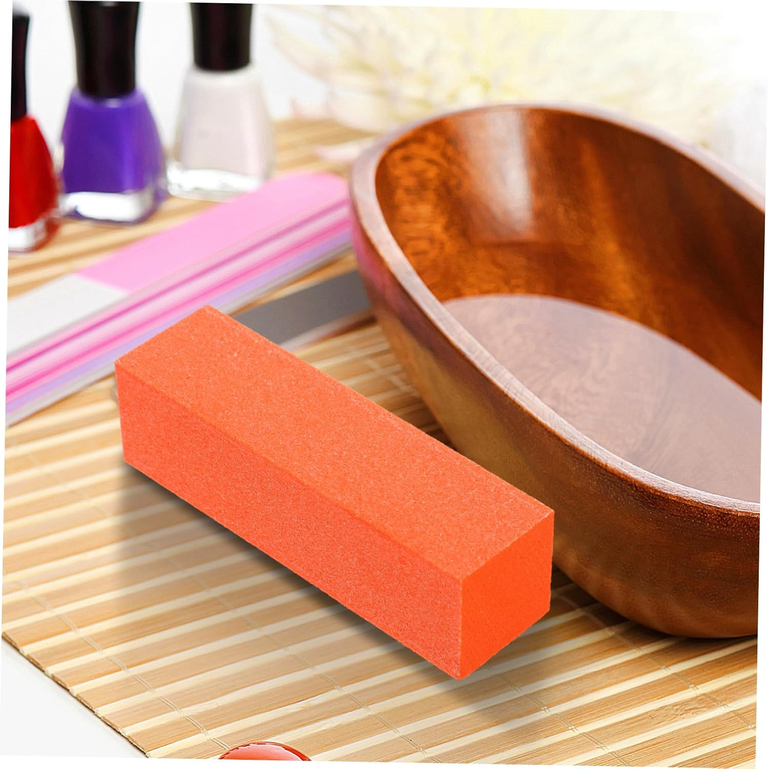 Gatuida 10Pcs Orange High-Elasticity Sponge Nail Buffer Blocks Dual-Sided Manicure Files Nail Grinding and Sanding Blocks For image number 6