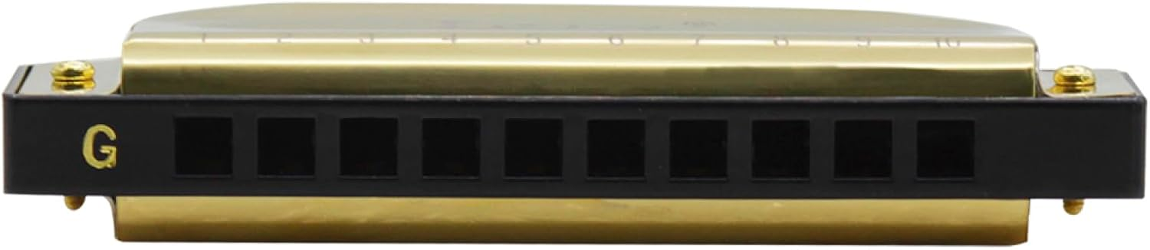 Labymos G-20 Mouthorgan 10 Holes 20 Tones Key of G Blues Harmonica with ABS Box for Beginners Music Lovers Gift Wind Instrument Gold image number 3