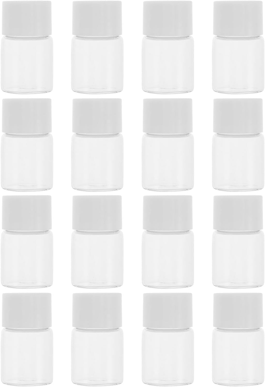 STAHAD 20Pcs 5Ml Glass Bottles with White Caps and Inner Leak-Proof Stoppers, Small Sample Vials for Travel Toner, Essential Oils, and Lab Use image number 2