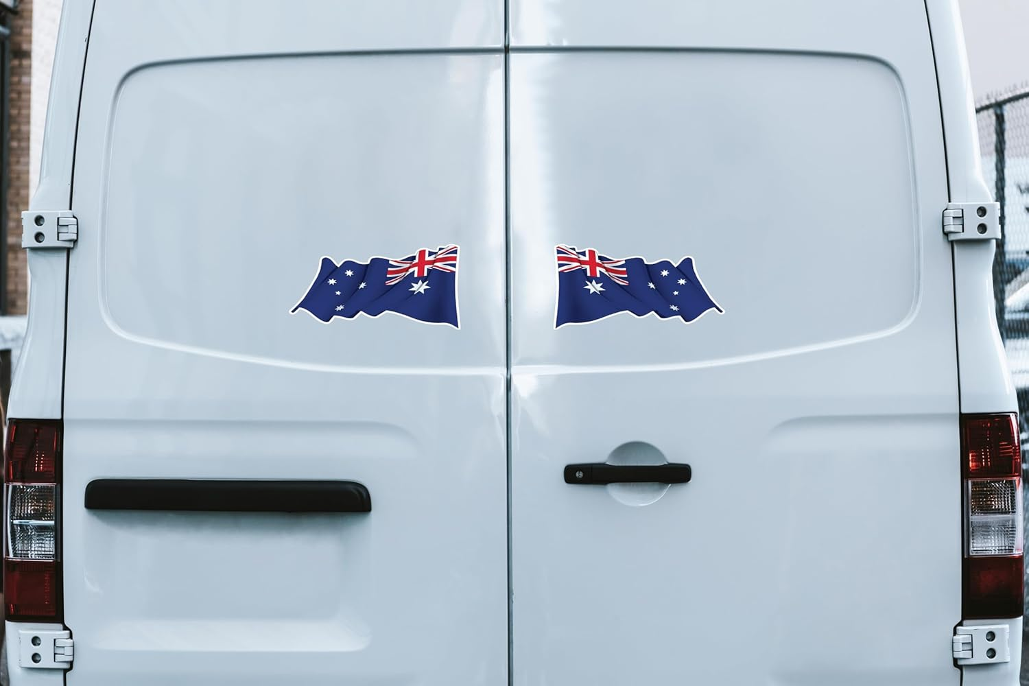 A Pair of Australian Flag Car Stickers &ndash; 30Cm X 15Cm Each Waving Flag Decal | Weatherproof 5-Year Outdoor Vinyl | Bubble-Free Application | Aussie Pride for Cars, Windows, Toolboxes, Laptops image number 2
