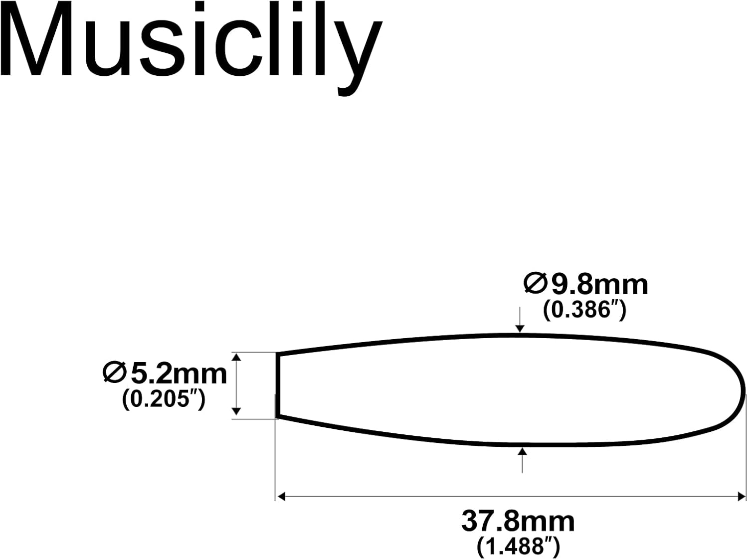 Musiclily Pro Inch Plastic Tremolo Arm Tips for USA Strat Style Electric Guitar, Black (2 Pieces) image number 1