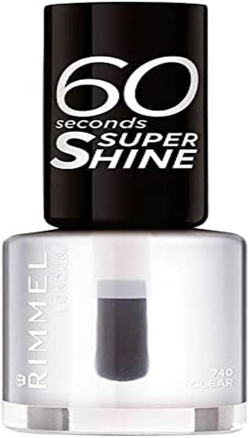 Rimmel London 60 Seconds Super Shine Nail Polish, #740 Clear 8Ml image number 6
