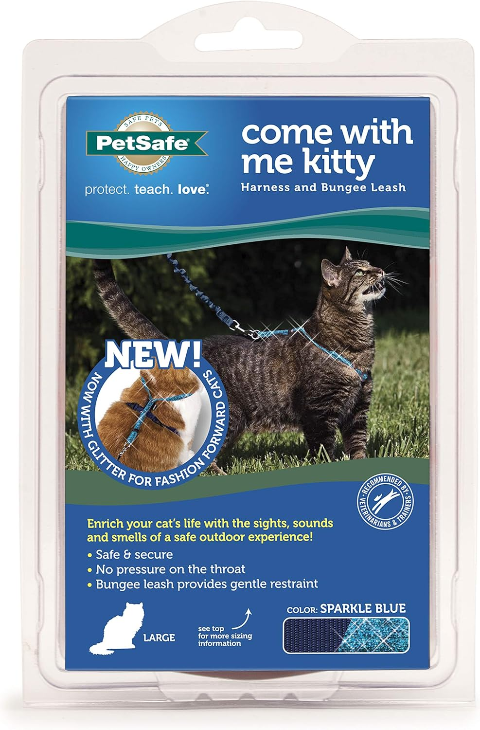 Petsafe Come with Me Kitty Glitter Harness and Bungee Cat Leash, Large image number 4