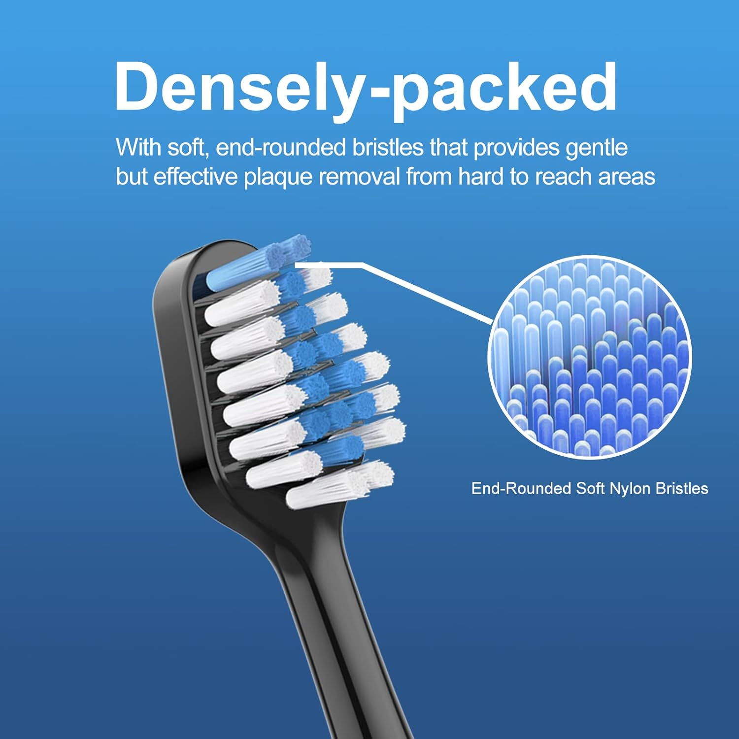 Harobey Replacements Toothbrush Heads for Waterpik Complete Care 5.0/9.0 (WP-861/CC-01), STRB-10WB, Pack of 10, Black image number 5