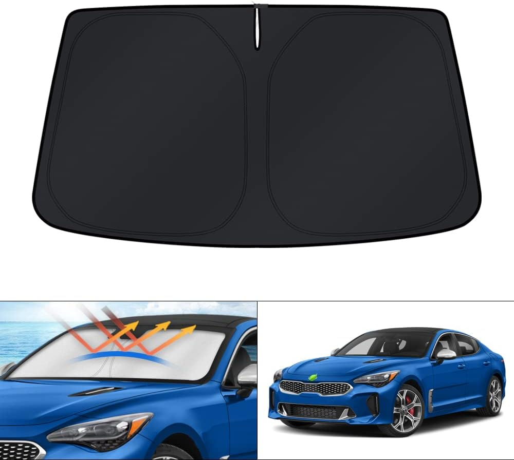 KUST Windshield Sun Shade for 2018-2023 Kia Stinger Window Sunshade Sun Visor Protector Foldable Blocks UV Rays Keep Your Car Cooler image number 3