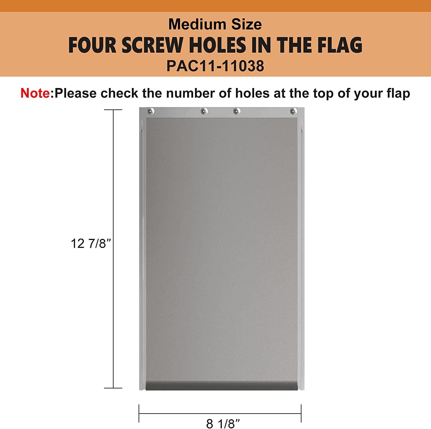 Dog Door Replacement Flaps with Screw, Medium Pet Door Replacement Flap Compatible with Petsafe Freedom PAC11-11038, Weather-Proof & No Warped for Medium Dogs, Cat Doggie Flaps,12 7/8'' &times; 8 1/8'' image number 4