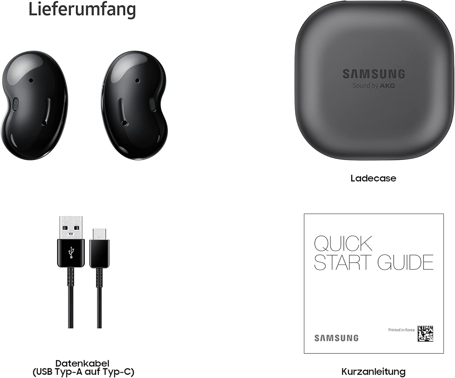 Samsung Galaxy Buds Live, Wireless Bluetooth Headphones with Noise Cancelling (ANC), Long-Lasting Battery, Sound by AKG, Comfortable Fit, Onyx