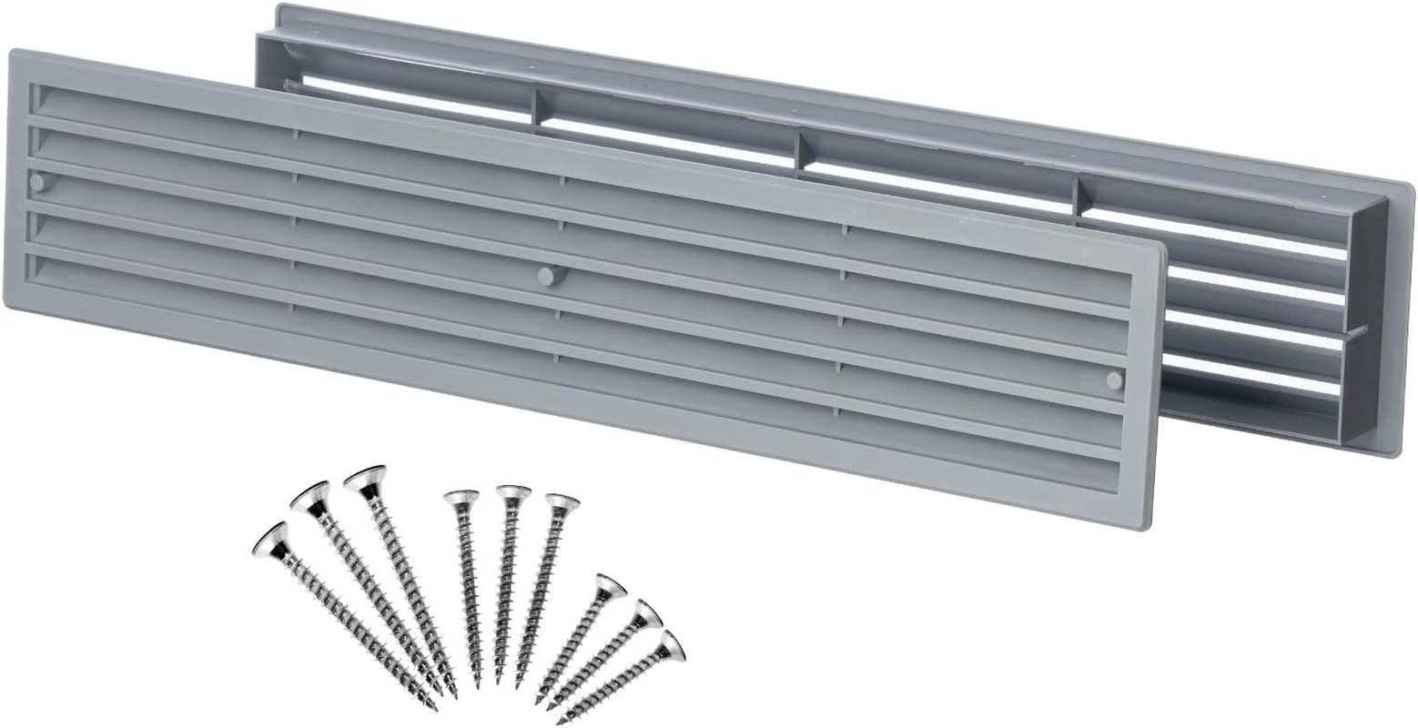 Steinberg14 Brown Door Vent Cover 17.7X3.6 Inch with Screws - Plastic Ventilation Grill - Door Vents for Interior Doors Two Sided - Door Louver Vent - Door Return Air Vent with Screws image number 4