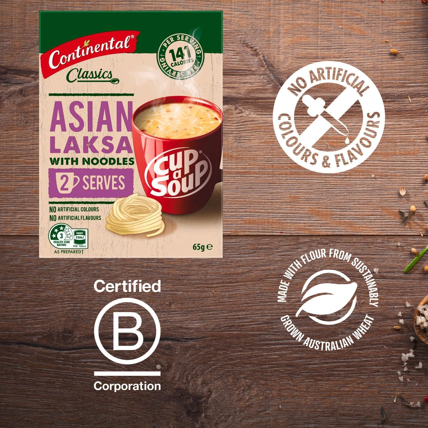 CONTINENTAL Cup-A-Soup | Asian Laksa, 2 Pack, 65G image number 1