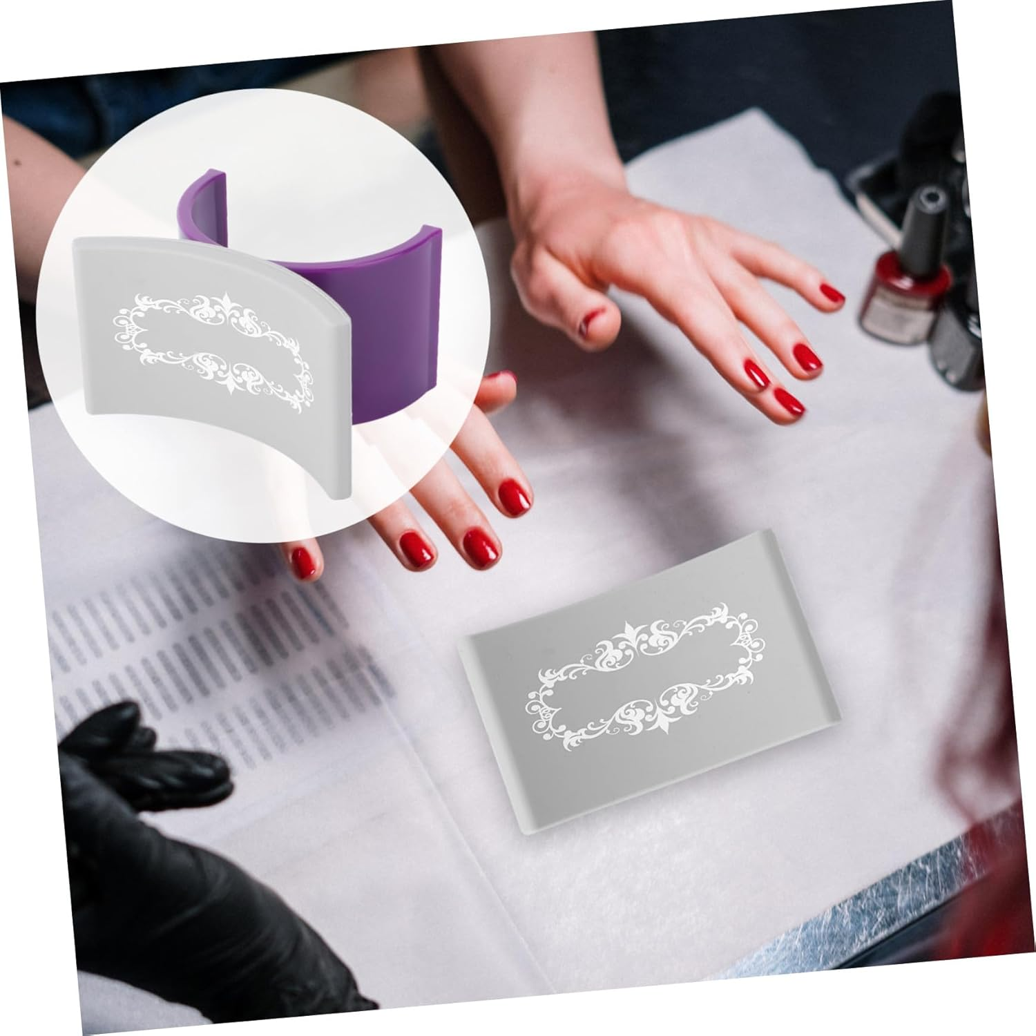 BAZEITFLOW Portable U Shaped Manicure Hand Pillow Removable Detachable Hand Rest Cushion for Nail Art Salon Training and Home Use Comfortable Nail Tech Accessory for Steady and Toes image number 2