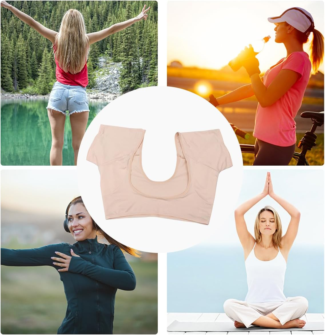 Baluue Breathable Underarm Sweat Vest for Women Quick Absorb Short Sleeve Sweat-Proof Pads Moisture Guard Vest for Summer Outdoor Activities and Daily Wear image number 6