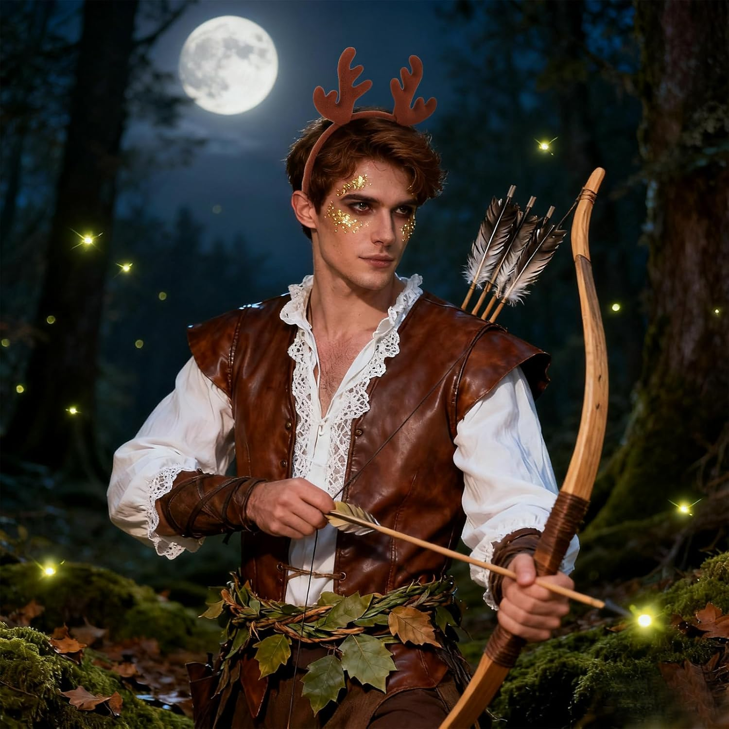 Srotmirw Antlers Headband，2 Pcs Halloween Headbands for Women Man for Halloween Hair Accessories image number 4