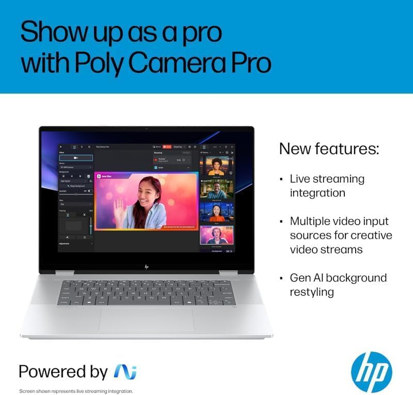 HP Omnibook X Flip Next Gen AI 16" 2-In-1 Laptop, 3K OLED Touch Display, Intel&reg; Core&trade; Ultra 5 Processor, 16GB RAM, 512GB SSD, Windows 11 Home, Glacier Silver, BD5Q9PA image number 1