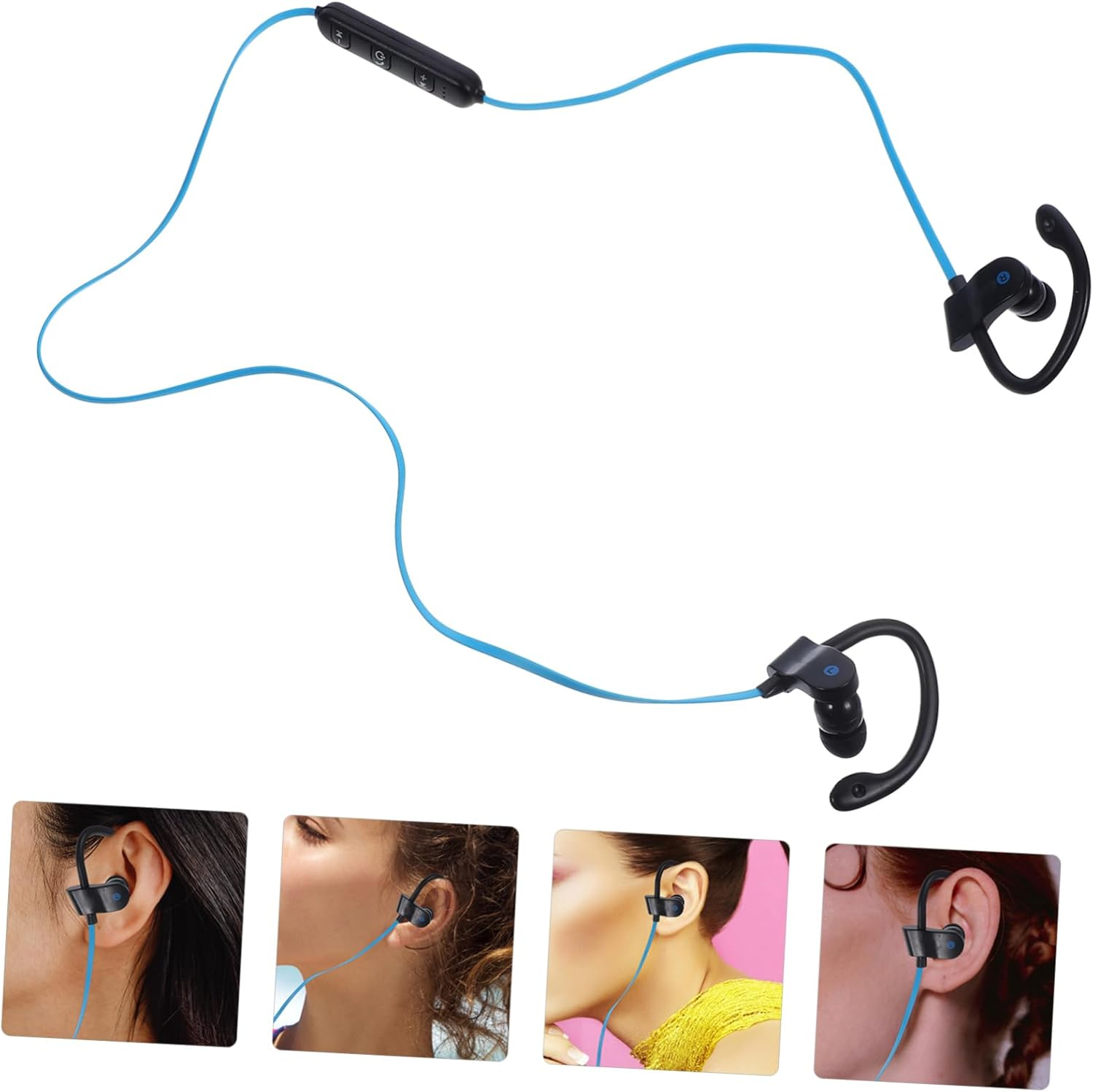 Ear Hook Earphone Stereo Headset Microphone Wired Universal In-Ear Earphones for Sports Running Black image number 4