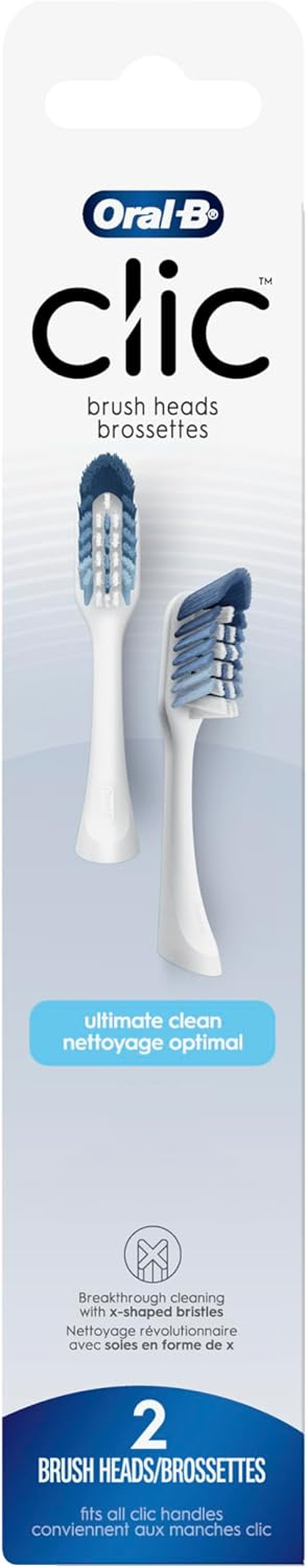 Oral-B Clic Toothbrush Ultimate Clean Replacement Brush Heads, White, 2 Count image number 5