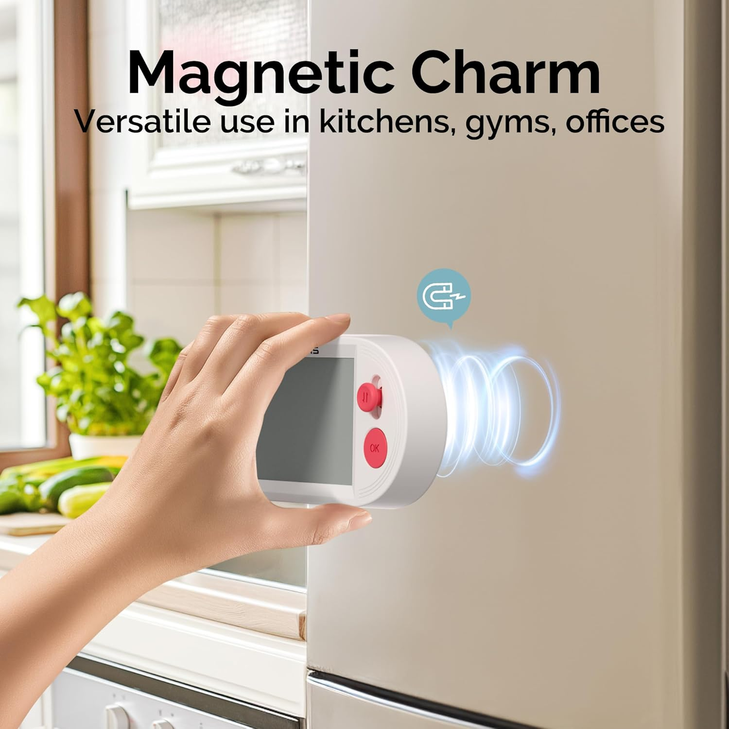 KADAMS Pomodoro Timer for Productivity Interval Countdown for Study Exams Gym Workouts Exercise HIIT Tabata -Magnets, Stand (Red) image number 1