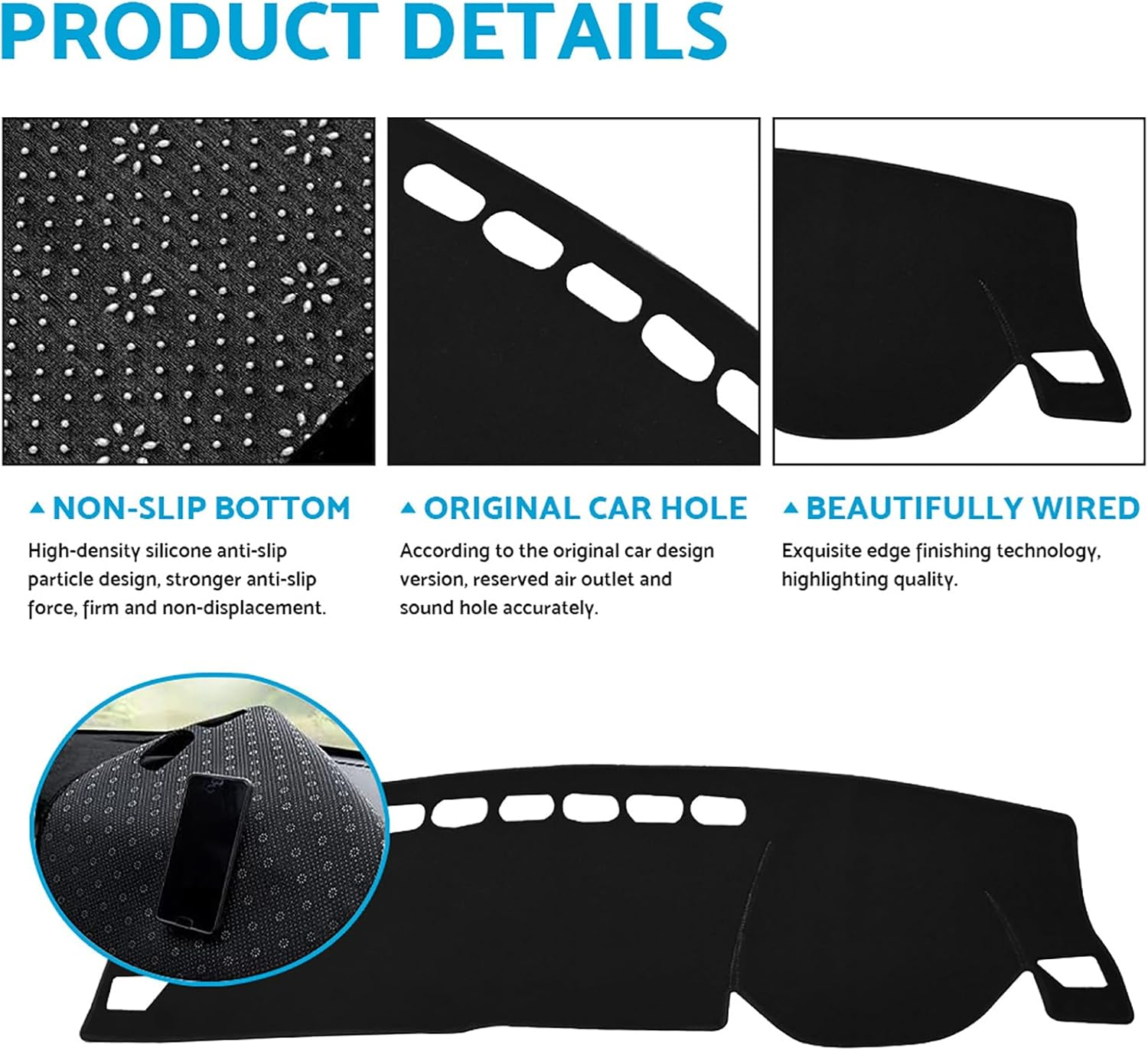 MAX COOL Dash Mat Suitable for Haval Jolion Ultra + LE With/Without HUD 2021-2022 Black Non-Slip image number 3