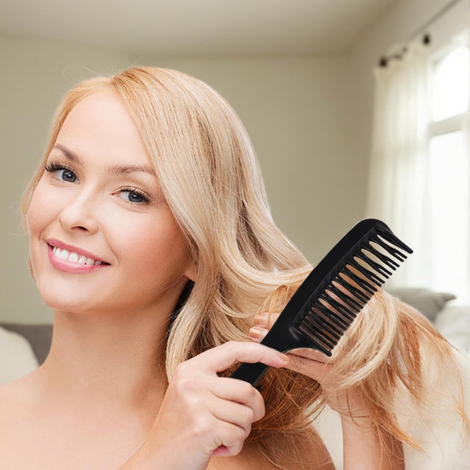 Detangler Comb, 6Pcs Detangling Comb, Double Tooth Detangler, 8 X 2 Inch Plastic Detangle, for Women Men, Portable for Hairstyling, Home, Salon image number 2