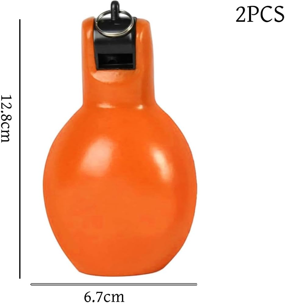HIDOSNG 2Pcs Squeeze Whistle | Portable Referee Loud Sports Whistles,Portable Outdoor Gear, Emergent Whistles for Football, School, Game Playing, Trekking, Camping, Basketball, Hiking（Orange/Blue） image number 5