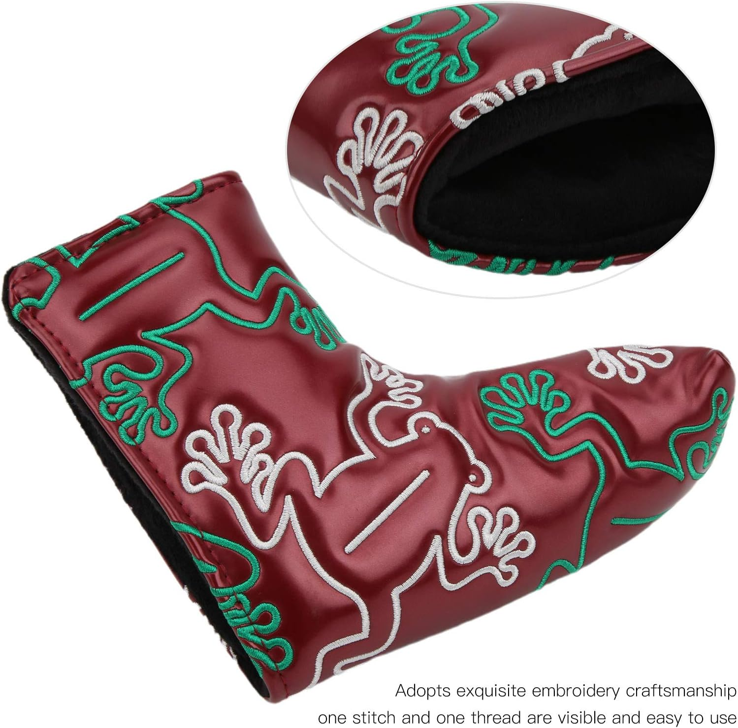 Putter Headcover, with Strong Magnetic Closure, Waterproof Durable Dustproof Easy to Clean Embroidery Putter Headcover, for Home Replacement Golf Travel image number 5