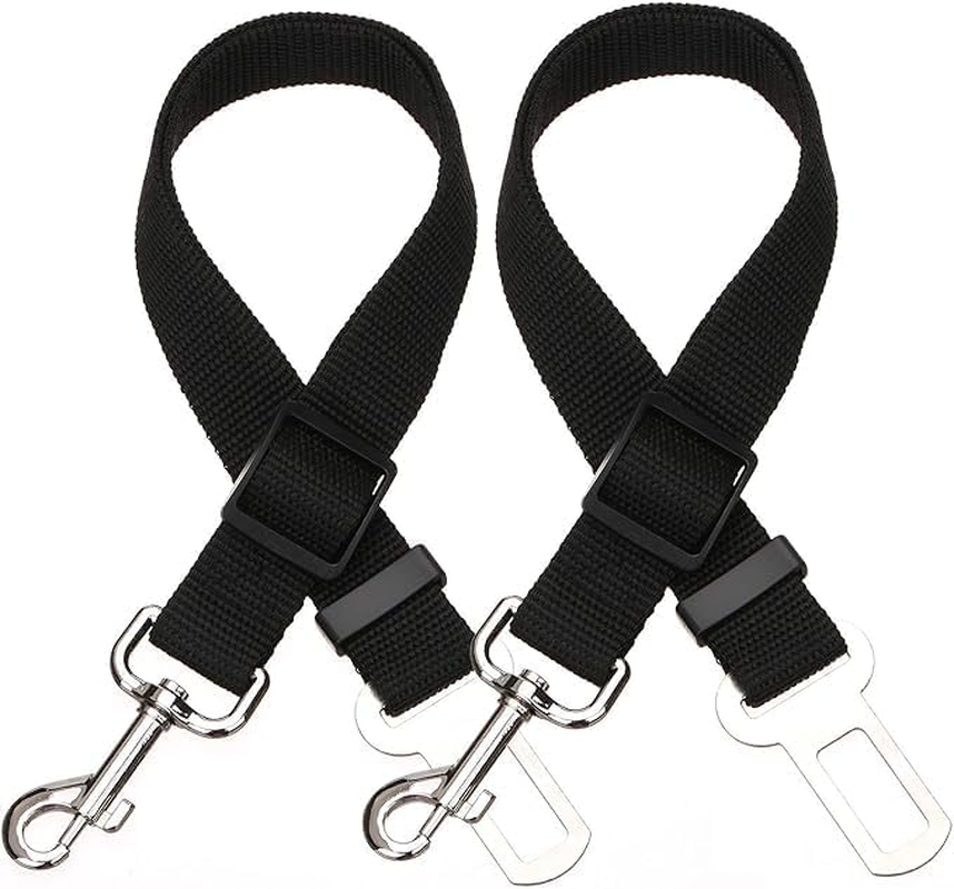 2 Packs Adjustable Length Pet Dog Cat Car Seat Belt Pet Seat Belt Pet Accessories for Dogs Cats and Pets Car Vehicle Traveling Safety(Black) image number 4