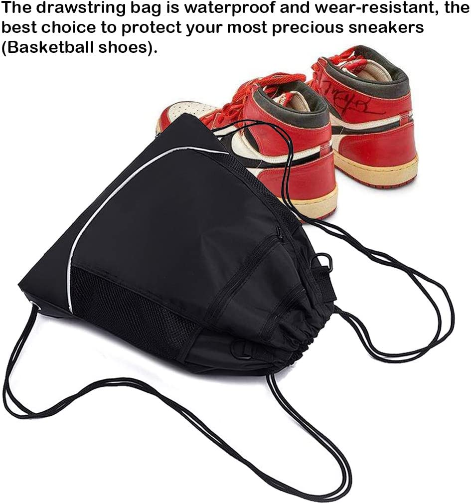 STAY GENT Drawstring Basketball Backpack for Boys, Foldable Soccer Backpack Gym Bag Sackpack Sports Sack with Detachable Ball Mesh Bag for Volleyball Baseball Yoga - Blue image number 5