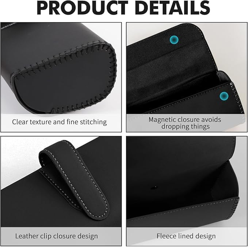 Sunglasses Holder for Car Sun Visor, Leather Auto Eyeglasses Storage Case, Sun Visor Glasses Holder Organizer Box image number 1