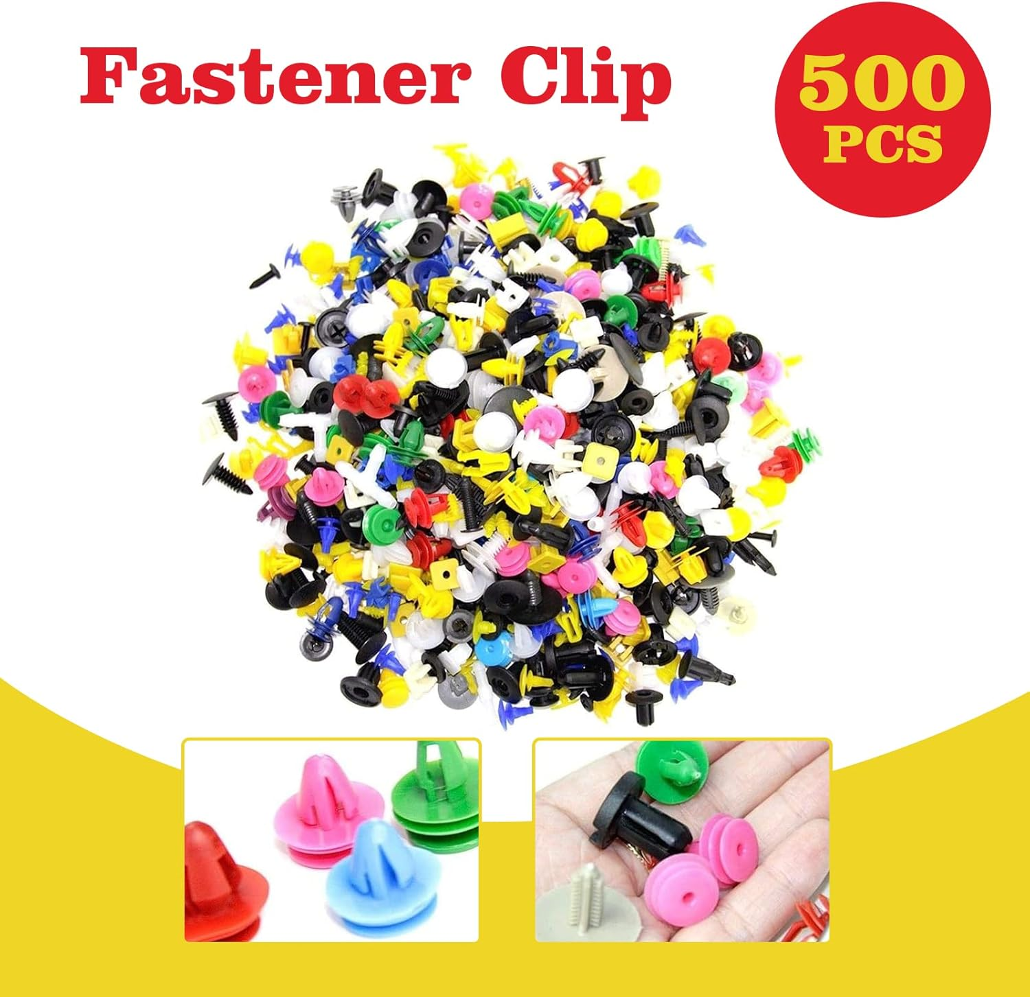 500Pcs Mixed Auto Car Nylon Bumper Retainer Clips & Plastic Fasteners Kit, Body Push Rivets Fender Liner Clips for GM, Ford, Chrysler, Toyota, Lexus, Honda, Acura, Dodge, Jeep image number 3