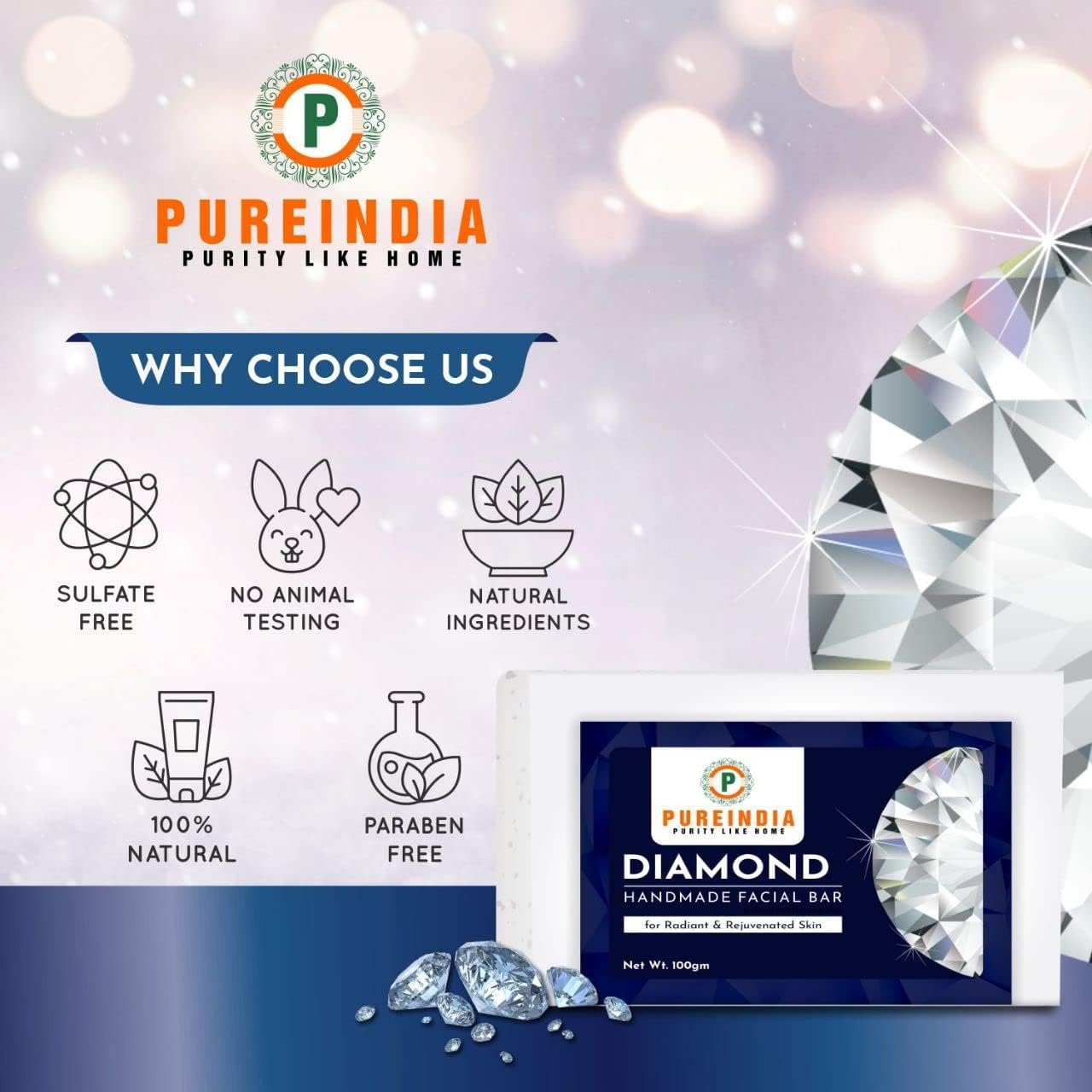 Pureindia Handmade (Diamond Facial Bar) image number 3