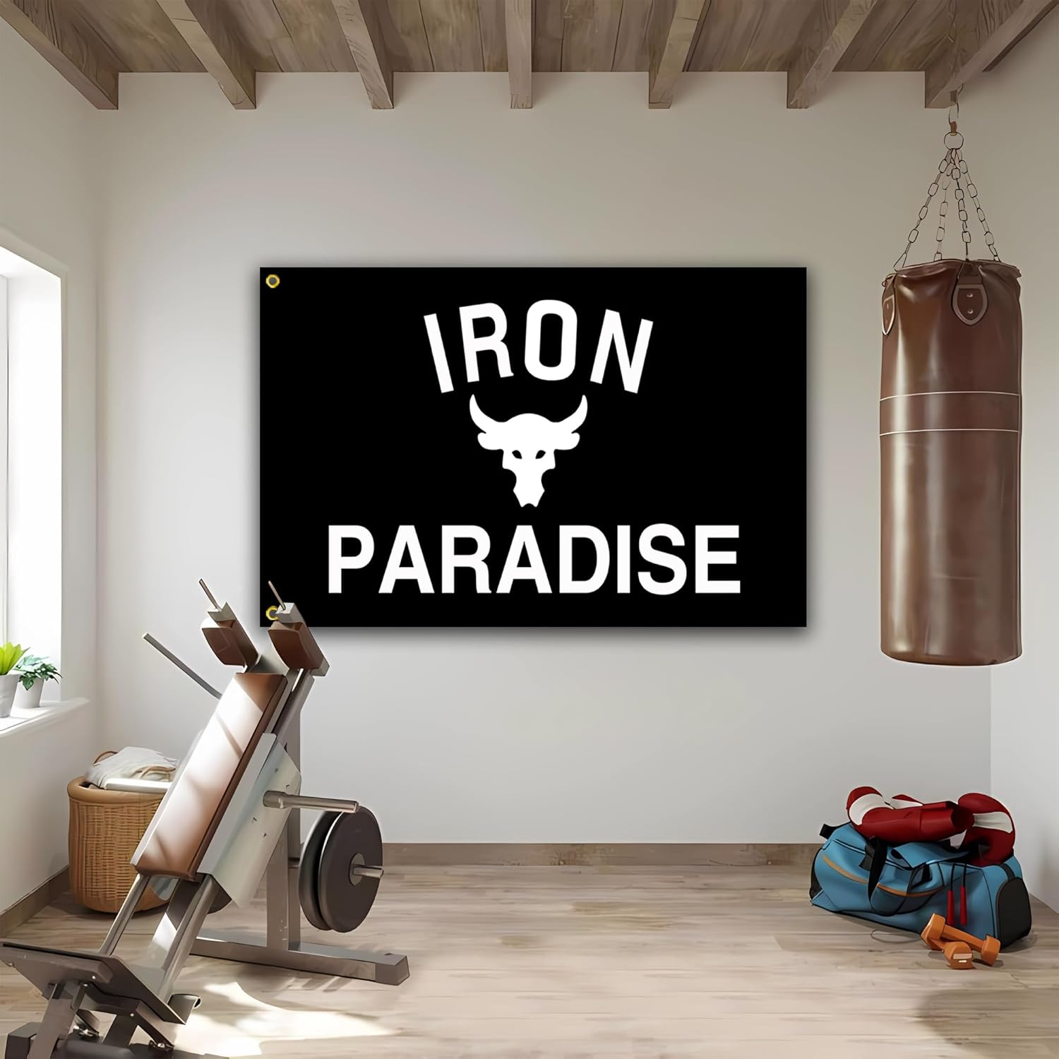 Iron Paradise Flag 3X5 Ft Motivational Flag Fitness Inspirational Flags for Room Guys Cool Flag for Home Gym Wall Decor College Dorm Man Cave Flag Banner image number 6