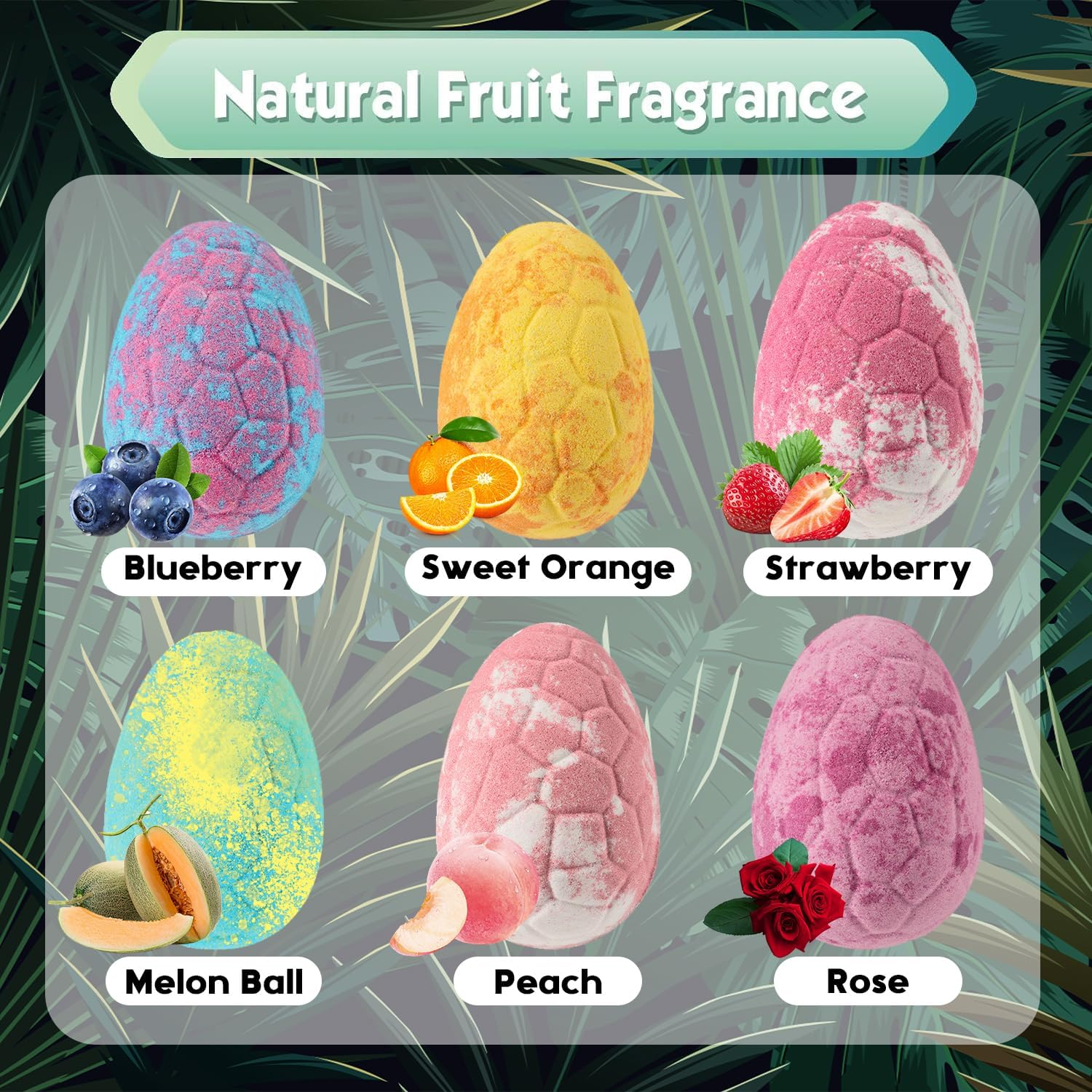 Bath Bombs with Surprise Toy Inside, 6 Pack Dino Egg Organic Bath Bomb with Dinosaur Toys, Bubble Bath Bombs Ball Kit for Birthday Toy Gifts (Pink Box) image number 1